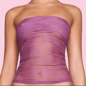 I.AM.GIA Strapless Lace Bodysuit in Mauve Pink